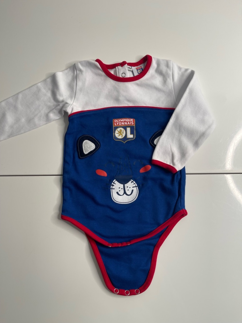 Olympique Lyonnais France Blue White Red Baby One-Piece Bodysuit 18 months